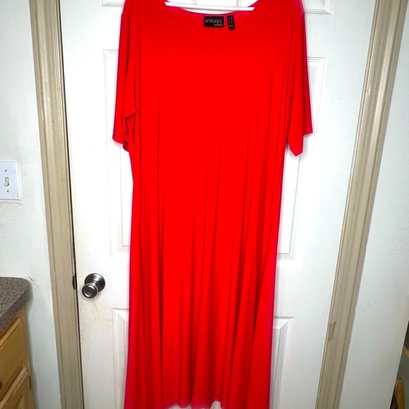 Attitude Women Coral Full Length Dress - Picture 5 of 8